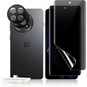 Privacy Screen Protector for OnePlus 13, Flexible TPU Protective Film [2+2 Pack] Camera Lens Protector [3D Full Coverage] [Anti-Spy] [Scratch-Resistant] for OnePlus 13