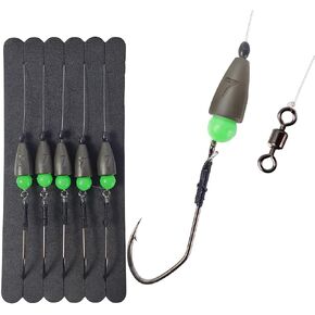 5PCS Texas Rigs for Bass Fishing, Ready-Tied Rig Kit with 1/0, 2/0, 3/0 Bass Hooks & 3/16oz, 1/4oz, 3/8oz Bullet Weights