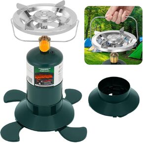 Camping Stove Propane, Portable Backpacking Cooker with Single Burner, Adjustable Flame, Foldable Base, Camp Stove Kit for Outdoor Cooking, Hiking, Emergency Essential (Fuel not Included)