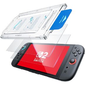 Mumba Screen Protector for Nintendo Switch 2 with Auto-Alignment Kit, 2 Pack 9H Tempered Glass Ultra-Thin Transparent HD Clear, Scratch and Crack Resistant, Case-Friendly, Bubble-Free Easy Install