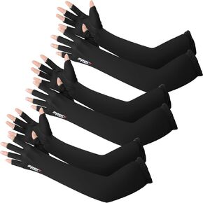 3 Pairs UV Protection Gloves Arm Sun Sleeves with Thumb Holes for Men Women Sunblock Anti-Slip Fishing Driving Sport