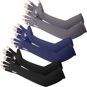 3 Pairs UV Protection Gloves Arm Sun Sleeves with Thumb Holes for Men Women Sunblock Anti-Slip Fishing Driving Sport in Kuwait