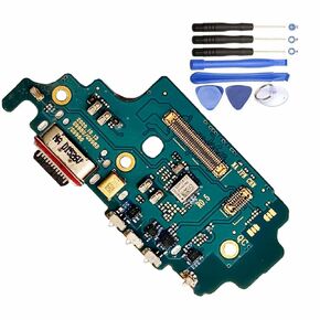 Galaxy S21 Ultra 5G USB Charging Port Flex Cable Replacement Repair Part Type C Charger Dock Board Flex Cable Connector Compatible with Samsung S21 Ultra G998U + Repair Tool ﻿
