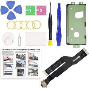 Charging Port Replacement Kit Compatible with Galaxy Note 20 Ultra 5G US Version, Dock Board USB-C Connector Only for SM-N986U SM-N986U1, with Instruction Manual, Toolkit