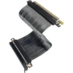 PCIE 5.0 X16 64GB/S كبل تمديد 180 درجة موازية لجهاز GPU Card Gen5 High Speed ​​Cable 16ab5 لمضيف خادم الكمبيوتر (15 سم)