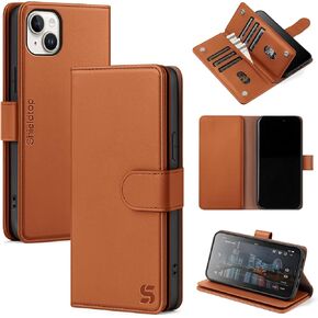متوافق مع iPhone 13 Wallet Case مع حامل البطاقة ، والنساء رجال RFID يمنع PU Leather Folio Flip TPU SLOTS COVER COVER COVER