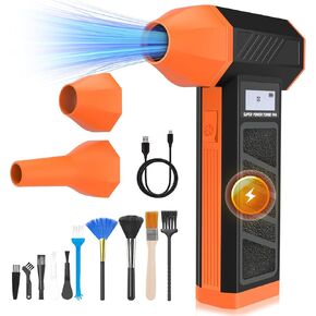 Electric Air Duster,Mini Compressed Air Blower Duster,Air Blower with Versatile Use for Electronics,Keyboard,Car,Home,Outdoor,Hand held Blower,Super Power Cordless Turbo Fan,3-Gear,Leaf Blower