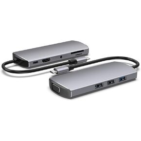 USB C Hub, 6 in 1 Aluminum USB-C Adapter with HDMI 4K Adapter, USB-C Power Delivery, SD and Micro SD Card Reader Compatible for USB-C Devices 2