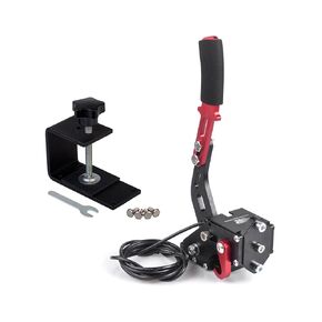 ZHSYMX USB Handbrake for 16Bit SIM PC Racing Games, Compatible with G27 G29 G920 G923 T500 T300 Simulate Linear Handbrake With Fixing Clip and Plate（Only PC System） Red