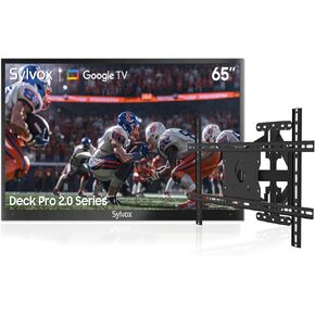 SYLVOX 65 inch Outdoor TV with Wall Mount, 4K, HDR 10, Weatherproof,1000nits, Voice Assistant Remote, for Partial Sun Area(Deck Pro 2.0, Latest Model)