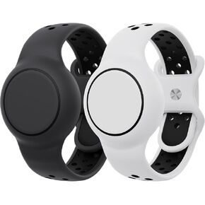 Waterproof Bracelets Compatible with AirTag for Kids, 2 Packs Silicone Holder with Hidden Cover Design Wristband Compatible with AirTag for Child, Breathable GPS Tracker Holder for Kids PWP