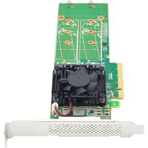 PCIe 3.0 x8 to 4X M.2 NVMe SSD Adapter Card with PLX8747 and Low Profile Support 22110mm