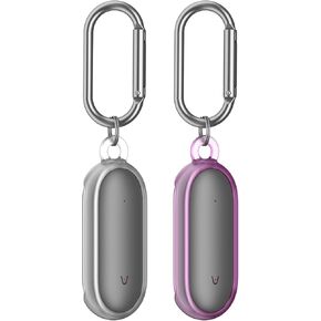 [2 Pack] protective case for Plaud NotePin Electronic Device Carry Case Portable Water resistant compatible for Plaud NotePin Device Accessories with Carabiner (Clear & Grey)