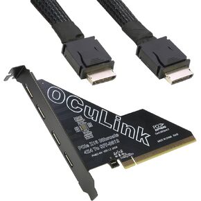 RIITOP PCIe to Oculink Adapter [4-Port] Oculink Cable Short [1.6ft]