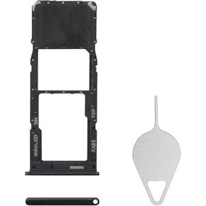 Sim Card Tray Replacement for Samsung Galaxy A12 (Single SIM Version) Black Card Tray Slot Holder Bracket Adapter with Needle Ejector for A12 SM-A125U SM-A125U1