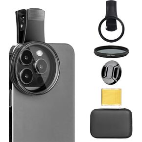 52mm Clip-on CPL Phone Camera Lens Filter Kit, Circular Polarizer Polarizing Filter Compatible with iPhone 15 14 13 12 11,Upgrade Smartphones Portable Polarizer