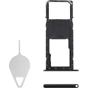 for Samsung Galaxy A21 Sim Card Tray Replacement (Single SIM Version) Black Card Tray Slot Holder Bracket Adapter with Needle Ejector for A21 SM-A215U SM-A215U1