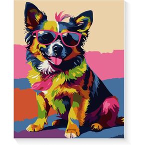 Ninonly 4 Pack Paint by Number for Adults Framed Canvas, DIY Arts and Crafts for Adults Beginner with Wooden Easel, Paint Brushes, Acrylic Paint Set for Home Wall Decor, 9 * 12 Inch