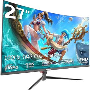 27 inch Gaming Computer Monitor,QHD 2560x1440, 180Hz,1ms, Height Adjustable,FreeSync, sRGB 99% Color Gamut, HDR10,2X HDMI 2.0,2X Display Port,PC Monitor Support Wall Mount Install(75 * 75mm)