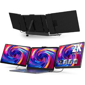 Laptop Screen Extender 14-inch – Upgraded 1080P FHD IPS Dual Laptop Monitor Extender Plug & Play Portable Monitor with Adjustable Stand Compatible with Windows Mac Chrome 13"-17" Laptop