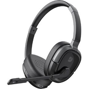 Bluetooth Headphones with Mic for Work, Bluetooth Heeadset with Mic Mute Button & AI Noise Cancelling, 65Hrs Working Time, Wireless Headphones with Mic for Call Center/Cell Phone/Computer/Teams