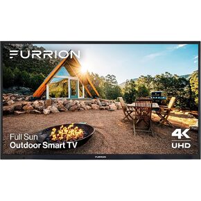 Aurora 65-Inch Full-Sun 4K LED Outdoor Smart TV - Weatherproof HDR10 LED Outdoor Television with Anti-Glare, 1000-Nit LED Screen, Tempered Glass, External Antennas for Fully Sunny Outdoor Living Areas