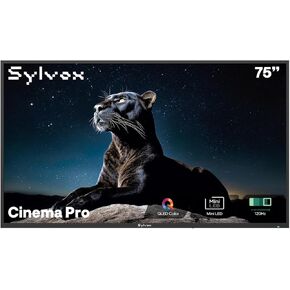 SYLVOX Outdoor TV, 75 inch Mini-LED QLED TVs for Outdoor Use, 3500nits Super High Brightness, 120Hz, IP55 Waterproof, Compatible with Google & Dolby Atmos, HDMI 2.1 & USB 3.0 (Cinema Pro/2025)