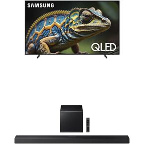 Samsung 85-Inch Class QLED 4K Q60D Series Quantum HDR Smart TV w/Object Tracking Sound Lite (QN85Q60D, 2024 Model) Q-Series Soundbar HW-QS700F 3.1.2 ch Subwoofer (2025 Model)
