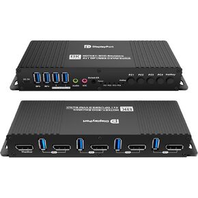 Kvm Switch Displayport EDID 1 Monitors 4 Computers 4K 144Hz Hotkey Switching dp Switch 1 Monitors dp 1.4 1440P 144Hz 165Hz 240hz kvm Switches displayport EDID