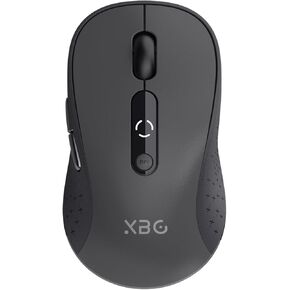 XBG B15pro Wireless Bluetooth Mouse, Bluetooth 5.0/4.0 & 2.4G Tri-Mode, Type-C Rechargeable with LED Screen Display, Ergonomic Silent Click for Laptop/PC/Tablet, Multi-Device & Office Use