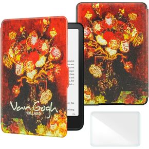 Smart Case Compatible with Kindle Paperwhite 5th/6th/7th Generation e-Reader (2012-2018 Released - Model No:EY21 & DP75SDI), Includes a Screen Protector - Premium PU Leather Cover with Auto Sleep/Wake