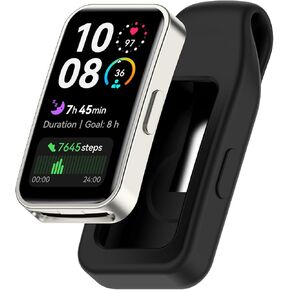 Disscool Universal Clip Buckle Compatible with Huawei Band 10/9/8 Secure Anti-Slip Replacement Wristband Sport Strap, Soft Durable Silicone Material Clip for Swimming Running(Black)