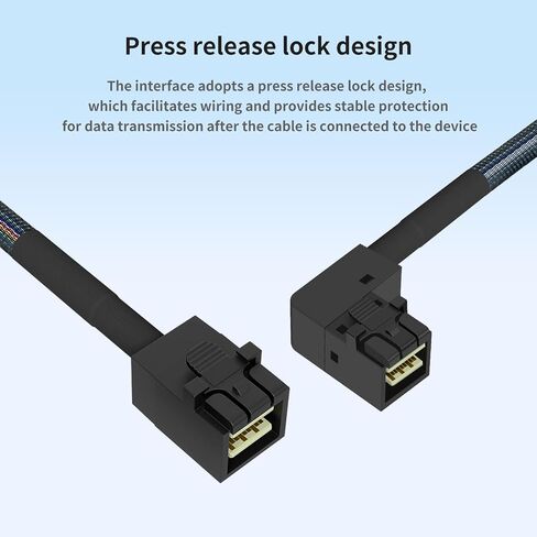 SFF-8643 to SFF-8643 SAS Cable (2Pack 1M/3.28FT) 12Gbps 90-Degree Left-Angle Shielded Host-to-Host Direct-Attach Cable for Servers, RAID Controllers in Saudi Arabia