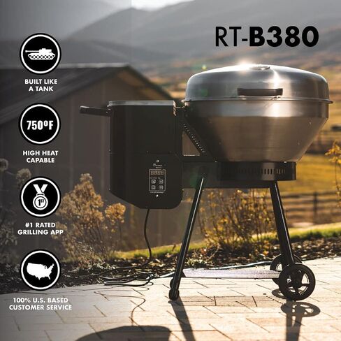 RECTEQ PELLET GRILL RT-B380 BULLSEYE + BASICS BANDLE ، BBQ ، في الهواء الطلق ، شواية مدخن الحبيبات والكهرباء ، يستخدمون الكريات الخشبية 100 ٪ للأضلاع ، بريسكيت ، الدجاج ، الدجاج ، الدخان in Kuwait