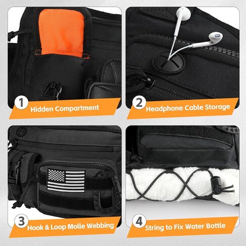 Tactical Chest Bag for Men, Running Vest Lightweight Adjustable EDC Sport Front Chest Pack Extra Storage Pouch for Workouts Cycling Hiking Outdoor in Saudi Arabia