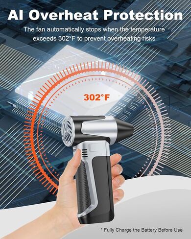Electric Air Duster 180000RPM, Super Power Cordless Air Blower, Rechargeable Brushless Motor, 3-Speed Adjustable Compressed Air Duster for PC, Keyboard, Car, Home, Outdoor in Saudi Arabia