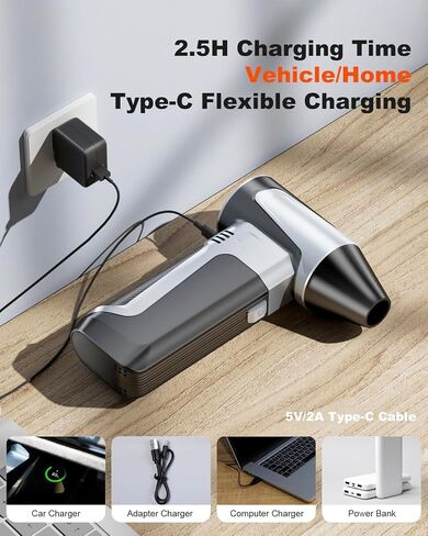 Electric Air Duster 180000RPM, Super Power Cordless Air Blower, Rechargeable Brushless Motor, 3-Speed Adjustable Compressed Air Duster for PC, Keyboard, Car, Home, Outdoor in Saudi Arabia