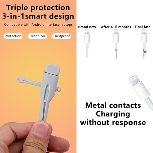 BOXOB 6 Sets Charger Cable Protector, Silicone Non-Slip Cord Savers Durable Charger End Cord Protector Compatible with Apple MacBook Laptop for Home Wrap Accessories（Colorful） in Saudi Arabia