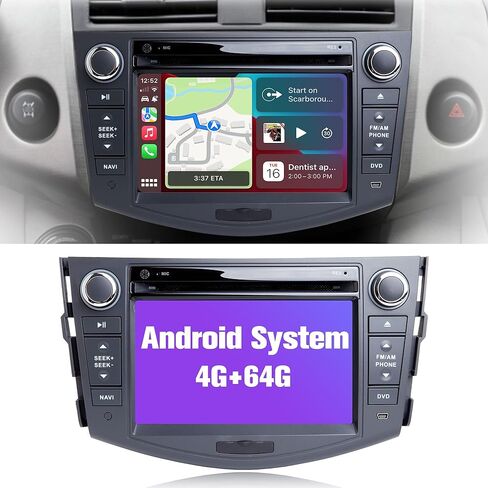 ملاحة GPS للوسائط المتعددة للسيارة Toyota RAV4 2006-2012 Double Din Android 11 راديو تلقائي ستيريو CarPlay يدعم فيديو 4K (مشغل DVD، 7 بوصة ثماني النواة، 4 جيجابايت رام، 64 جيجابايت روم) in Saudi Arabia
