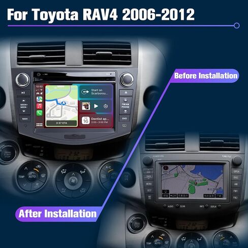 ملاحة GPS للوسائط المتعددة للسيارة Toyota RAV4 2006-2012 Double Din Android 11 راديو تلقائي ستيريو CarPlay يدعم فيديو 4K (مشغل DVD، 7 بوصة ثماني النواة، 4 جيجابايت رام، 64 جيجابايت روم) in Saudi Arabia