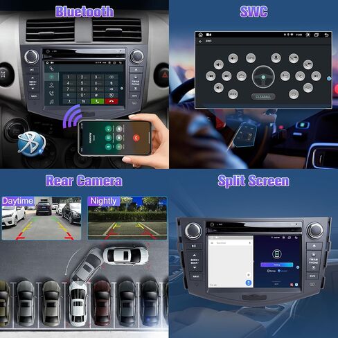 ملاحة GPS للوسائط المتعددة للسيارة Toyota RAV4 2006-2012 Double Din Android 11 راديو تلقائي ستيريو CarPlay يدعم فيديو 4K (مشغل DVD، 7 بوصة ثماني النواة، 4 جيجابايت رام، 64 جيجابايت روم) in Saudi Arabia