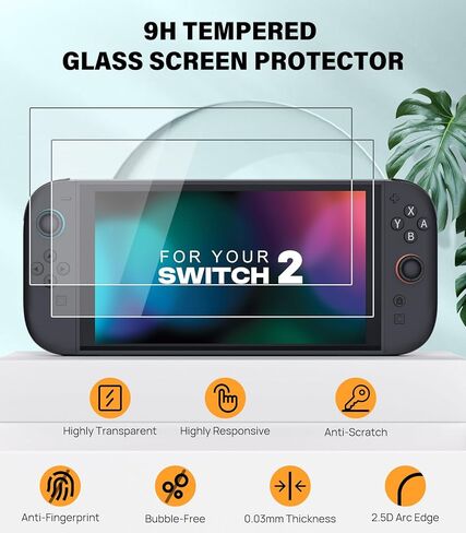 MoKo Switch 2 Accessories Bundle Kit for Nintendo Switch 2 (2025), 14 in 1 Gift Kit with Carrying Case, Protective Cover, Clear TPU Joycon Case, 2x Screen Protectors and 8x Thumb Grip Caps, Black in Saudi Arabia