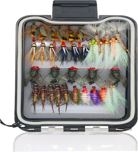 Fly Fishing 120-63-33pcs إكسسوارات صيد ذبابة مرتبطة باليد-صناديق الذبابة شملت الجافة ، الرطبة ، الحوريات ، اللافت in Kuwait