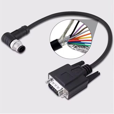 M12 8pin إلى DB9 RS232 Power Power Cable Cable Assembly D-Sub 9pin Cablered Female Cable in Kuwait