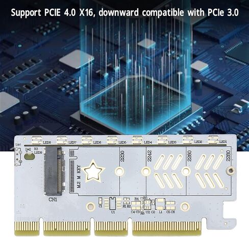 Septpenta M.2 PCIe 4.0 NVME SSD Adapter ، 64 جيجابت في الثانية من السرعة ، تدعم 2230/2242/2260/2280 SSDs ، متوافقة مع Windows ، MacOS ، Linux in Kuwait
