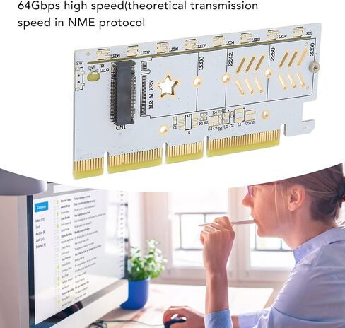 Septpenta M.2 PCIe 4.0 NVME SSD Adapter ، 64 جيجابت في الثانية من السرعة ، تدعم 2230/2242/2260/2280 SSDs ، متوافقة مع Windows ، MacOS ، Linux in Kuwait