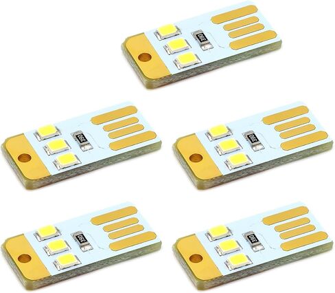 5Pcs Pocket Card USB Power LED Keychains Night Light 0.2W USB LED Bulb Book Light for Laptop PC Powerbank in Saudi Arabia