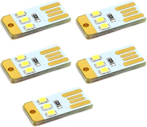 5Pcs Pocket Card USB Power LED Keychains Night Light 0.2W USB LED Bulb Book Light for Laptop PC Powerbank in Saudi Arabia