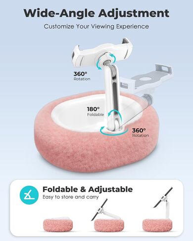 Viozon Tablet Pillow Stand,Kindle Pillow Stand, Compatible with 4-11" Tablet/Phone with Small Bowl, Kindle Holder Accessories,Idea for Reading and Video Watching On Bed,Pink in Saudi Arabia