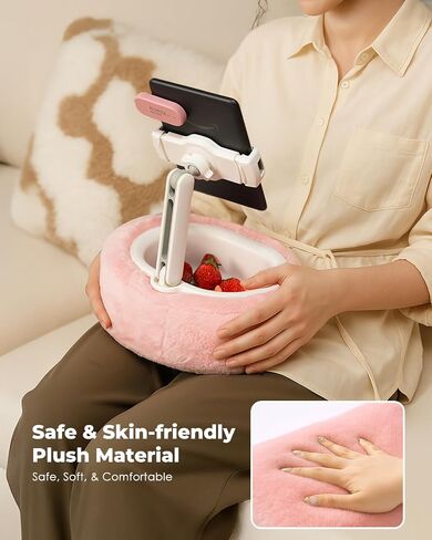 Viozon Tablet Pillow Stand,Kindle Pillow Stand, Compatible with 4-11" Tablet/Phone with Small Bowl, Kindle Holder Accessories,Idea for Reading and Video Watching On Bed,Pink in Saudi Arabia